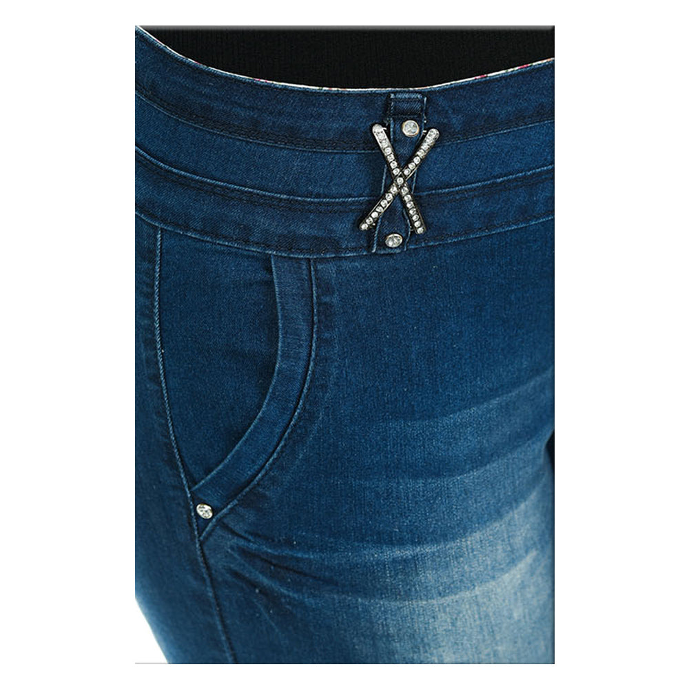 Diamante PLUS SIZE Colombian Design Butt Lifter Women High Waist Skinny Jeans -Denim- 001