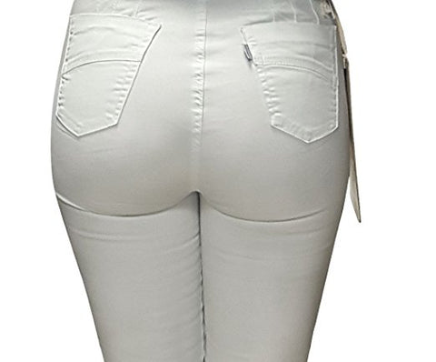 Diamante Colombian Design Butt Lifter Women Denim Skinny Jeans-White- N3150