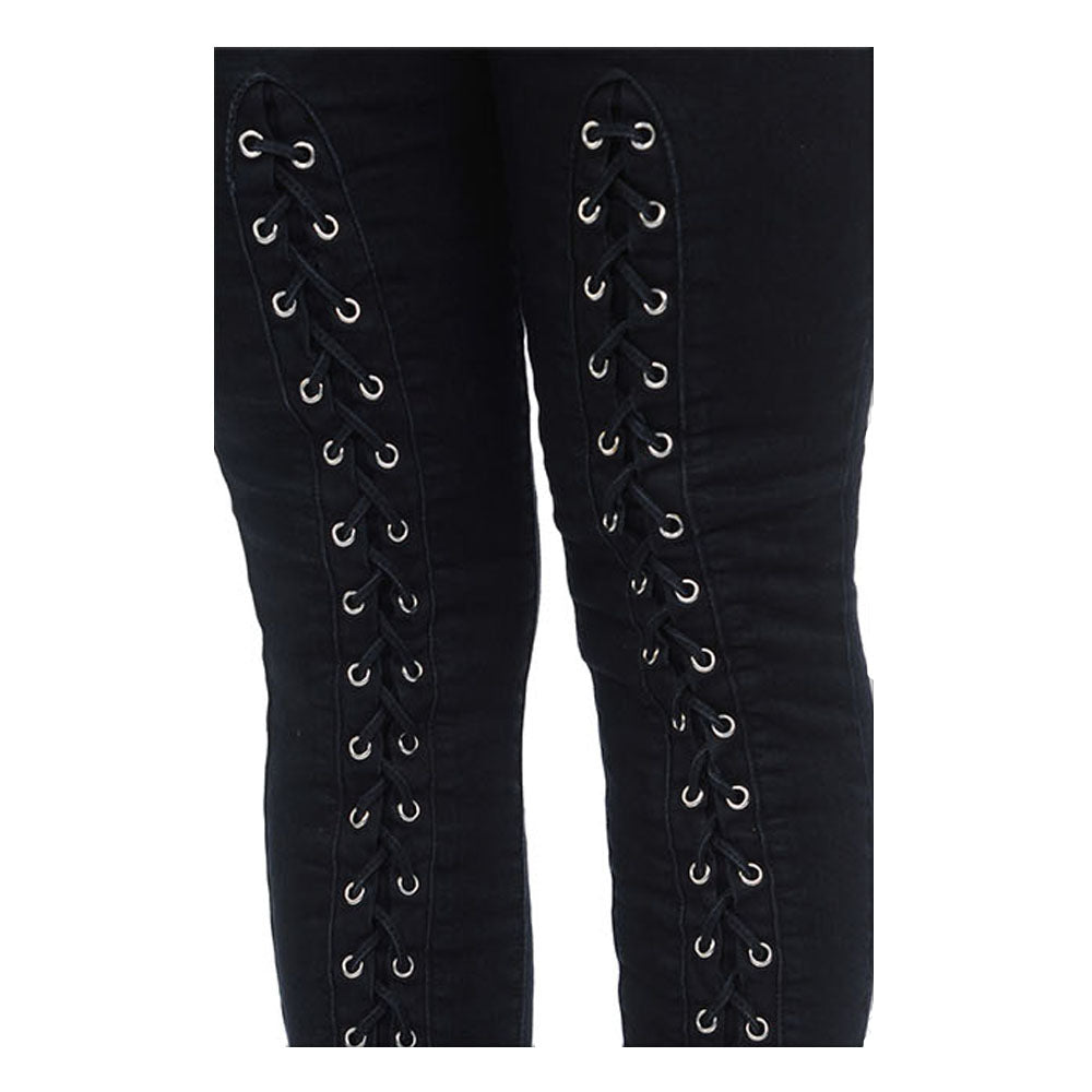 Diamante JUNIORS & PLUS Colombian Design Butt Lifter Women Denim High Waist Skinny Jeans-Black with weave- A10240
