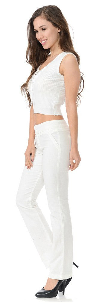 Diamante Colombian Design Butt Lifter Summer Light Pants-White